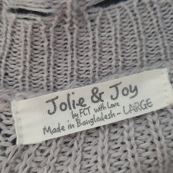 JOLIE&JOY size L - cropped distressed cardigan/sweater -button down - Picture 4 of 10